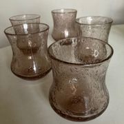 Set of 5 glasses of Biot cups in blown glass 1960
