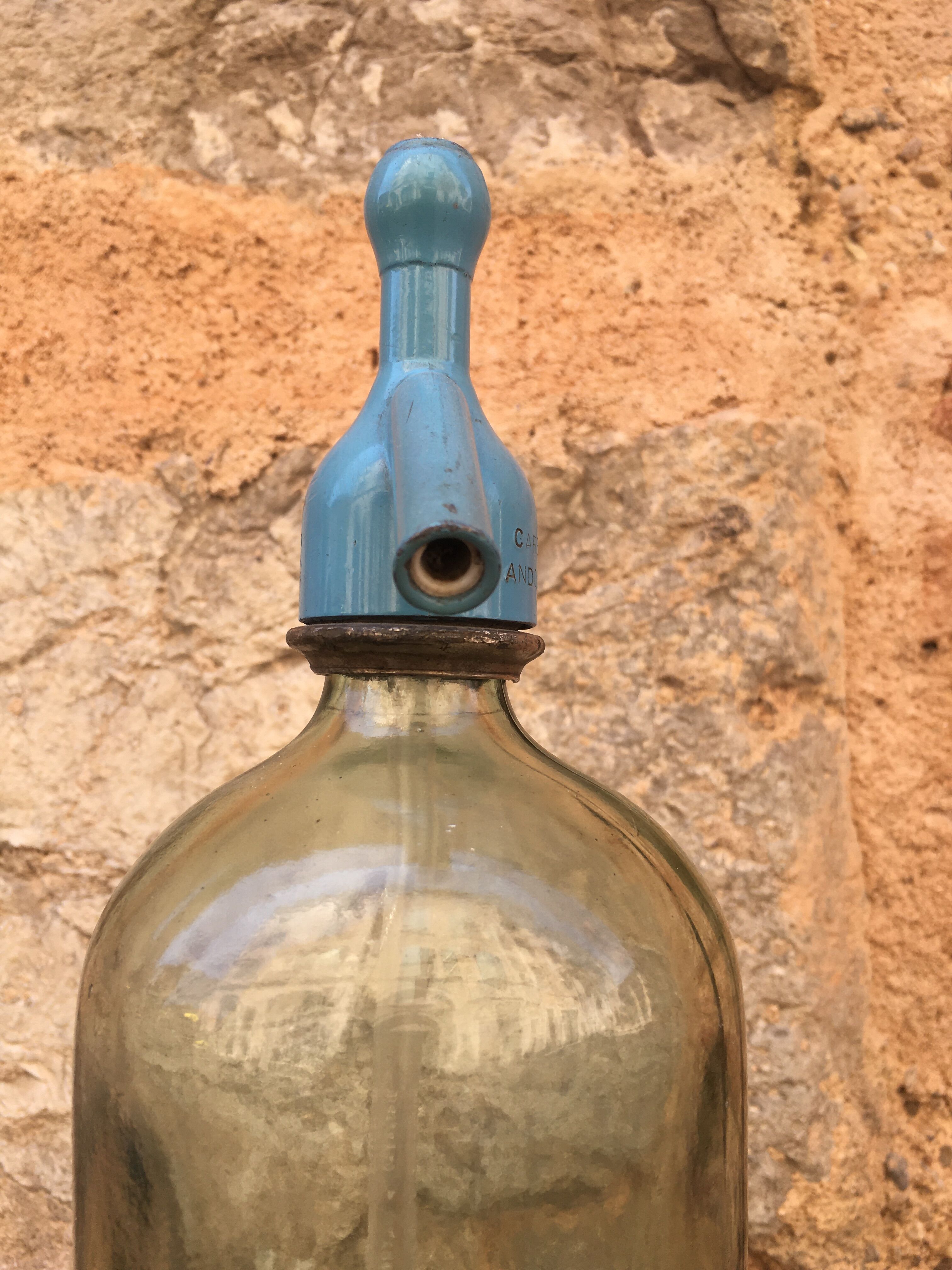 Siphon en verre bleu