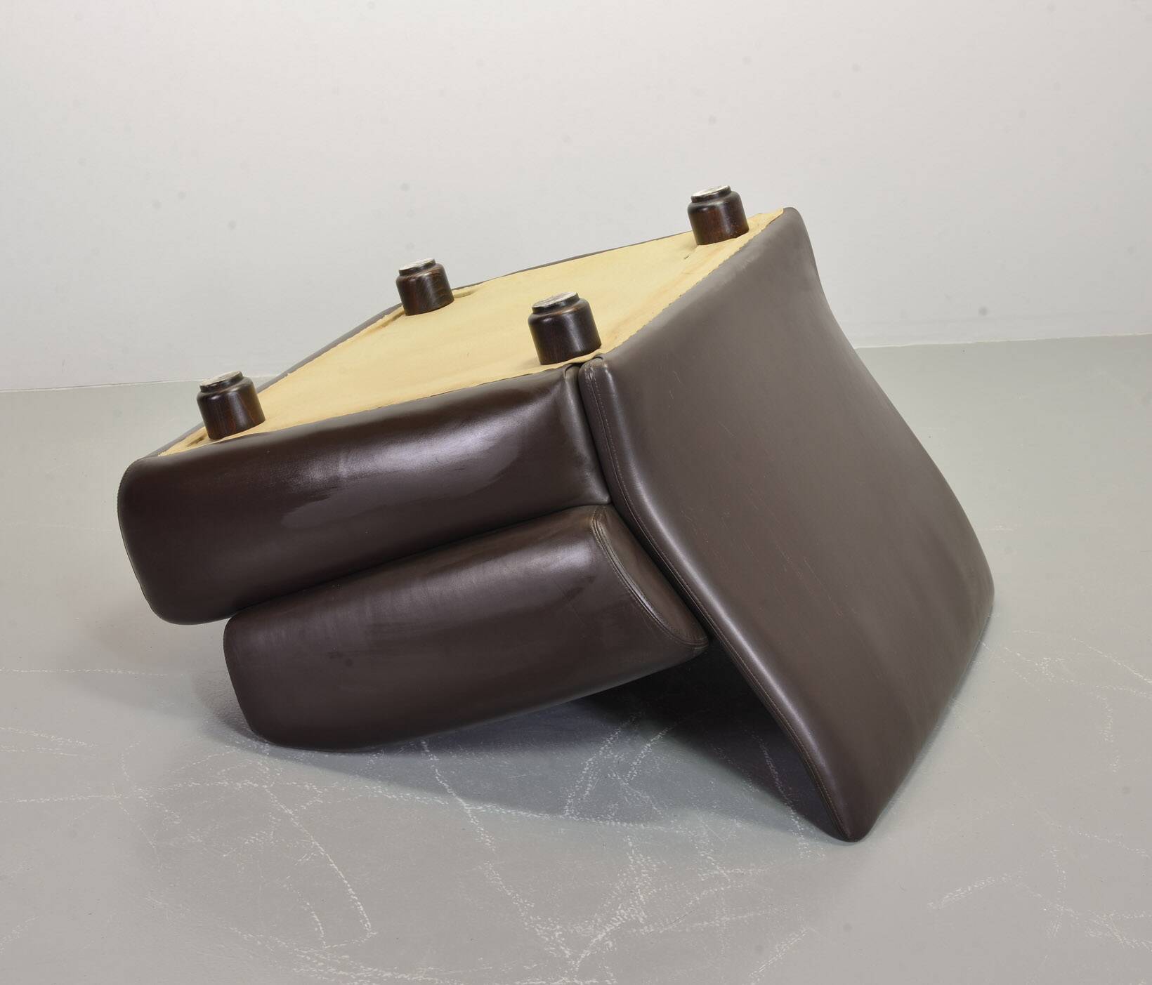 Comfortable Durlet Lounge Chairs in Chocolate Brown Leather, Set of Two 70s