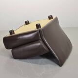 Comfortable Durlet Lounge Chairs in Chocolate Brown Leather, Set of Two 70s