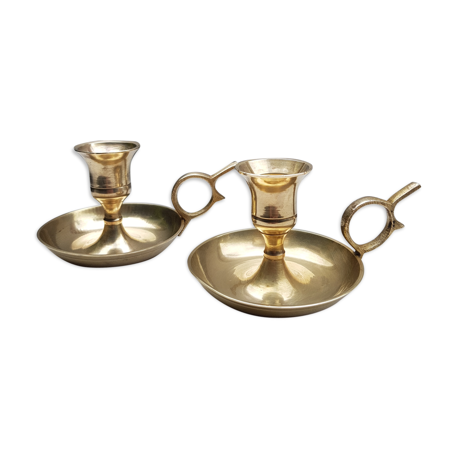 2 candlesticks taper brass