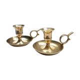 2 candlesticks taper brass