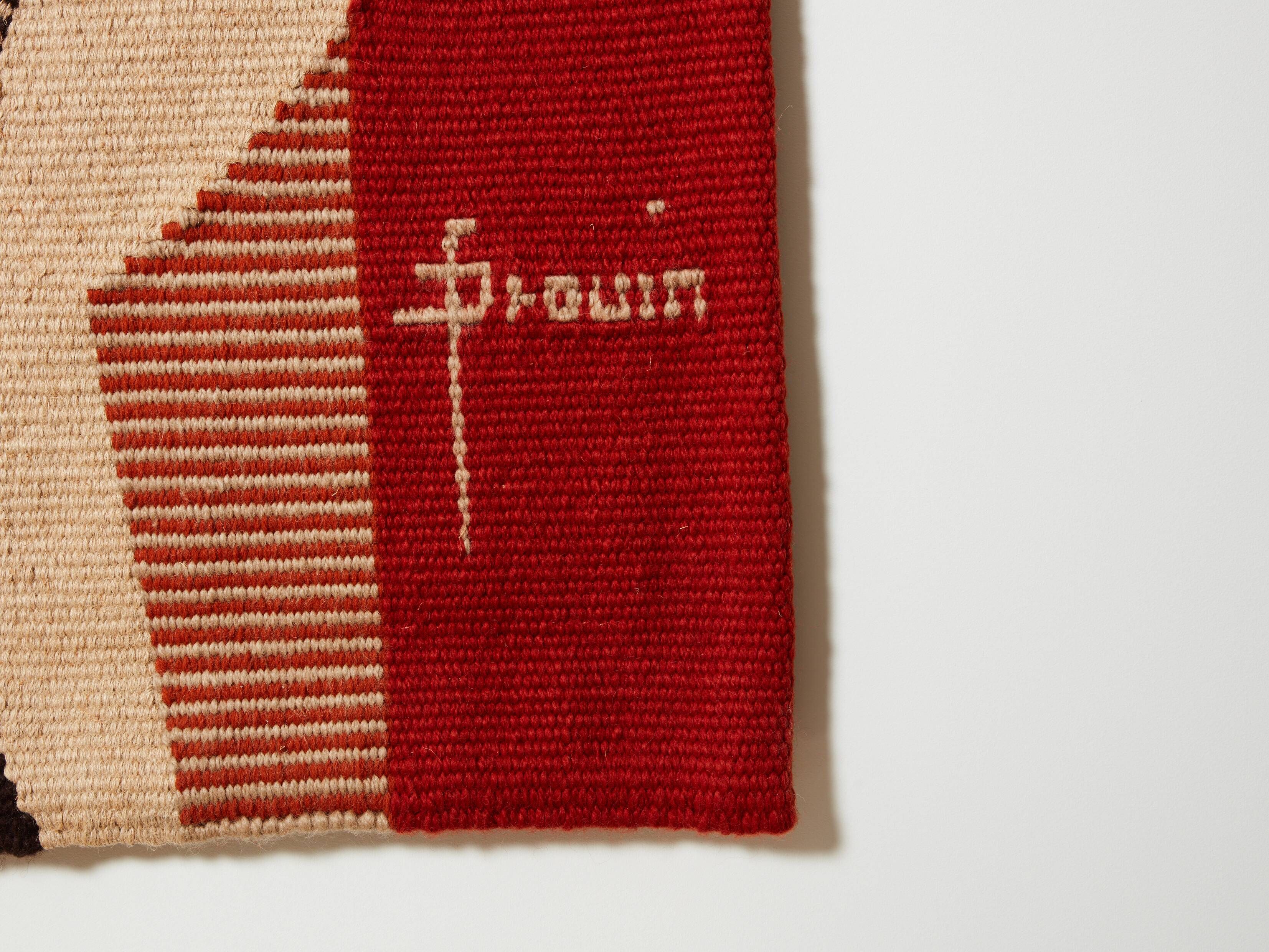 Daniel Drouin woven wool tapestry “Ombre rouge” 1970