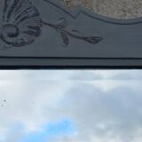 Antique Louis XV style mirror in solid oak with grey patina, 131cm.