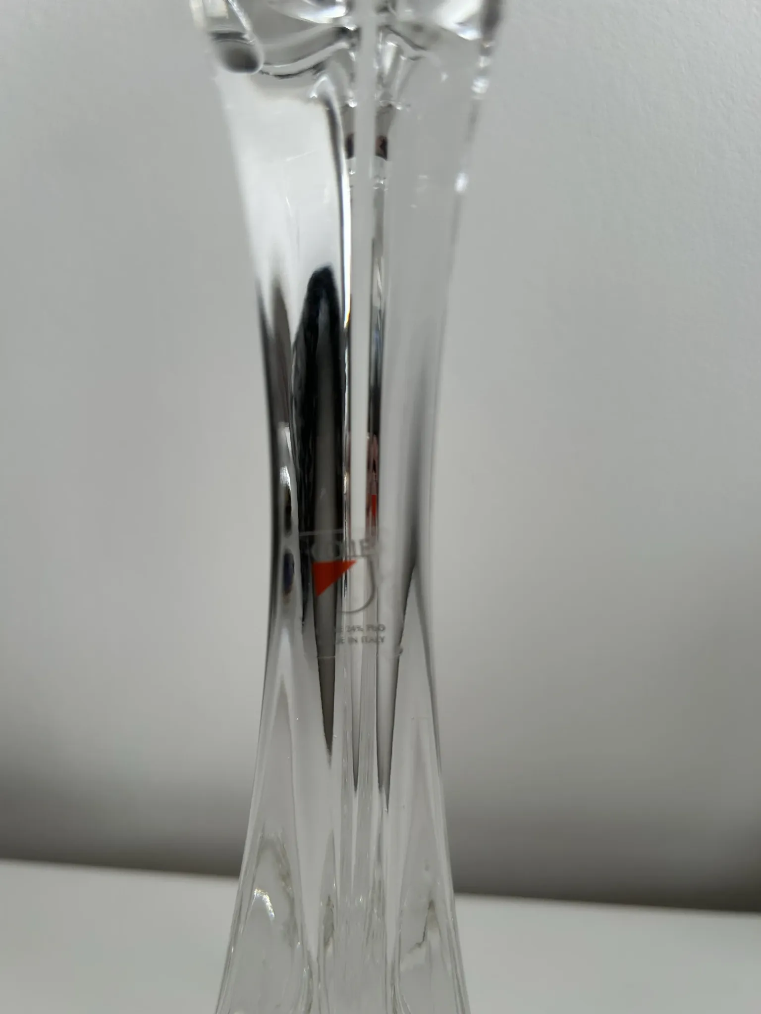 Sculptural candlestick "Ergolo" in crystal - Angelo Mangiarotti for Cris