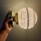 Vintage art deco globe wall or ceiling light in pink and gold Clichy glass
