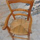 Wooden children's high chair and mulched seat