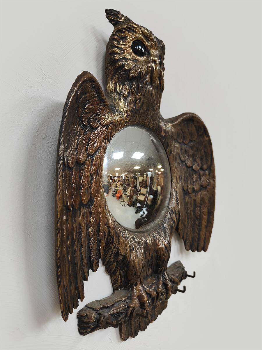 Miroir hibou convexe vintage français des années 60