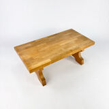 Table basse en chêne massif du milieu du siècle, 1960