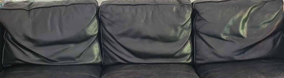 Scandinavian black leather sofa
