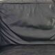 Scandinavian black leather sofa