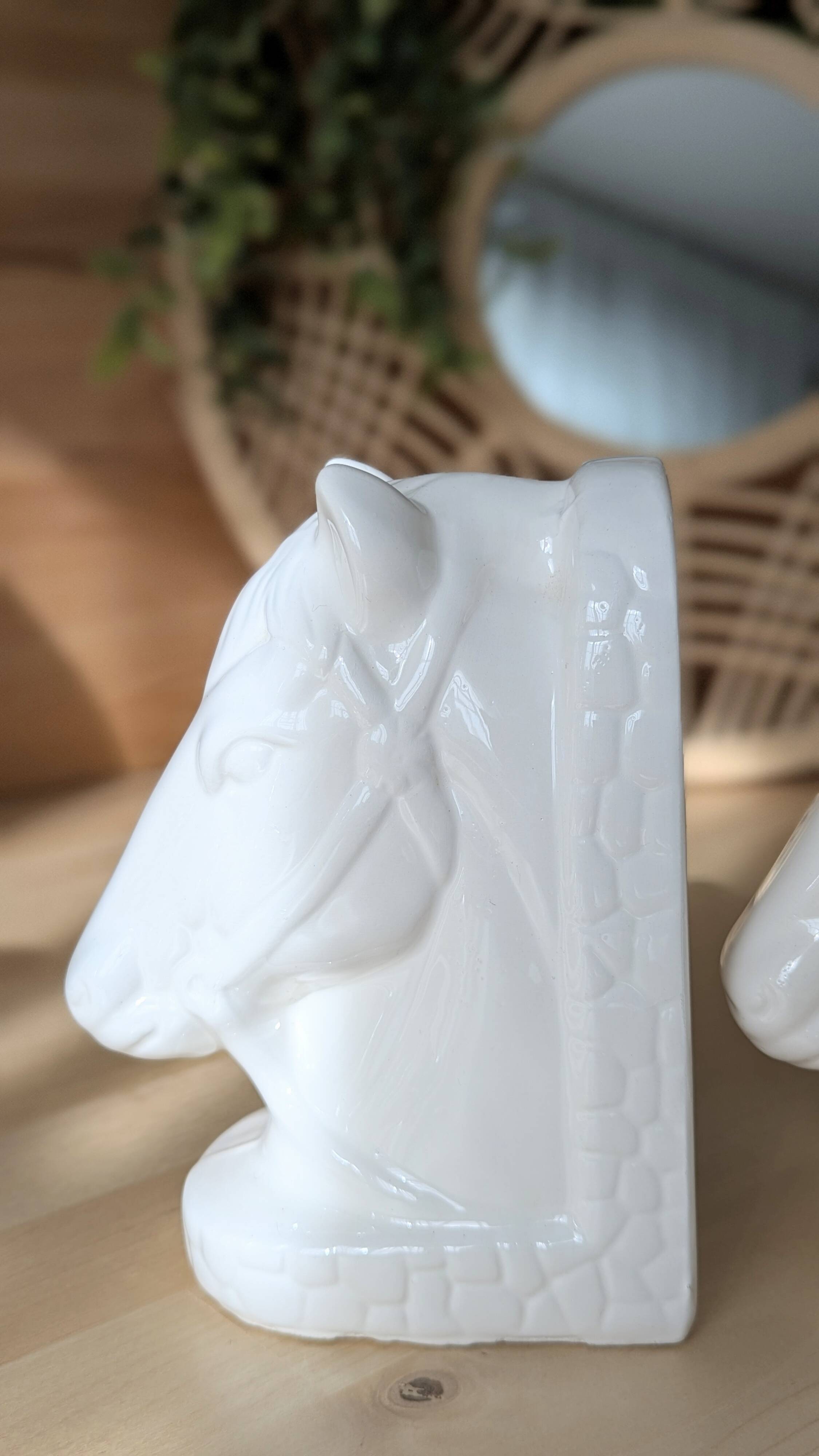 Magnificent pair of vintage ceramic bookends (D-0038)