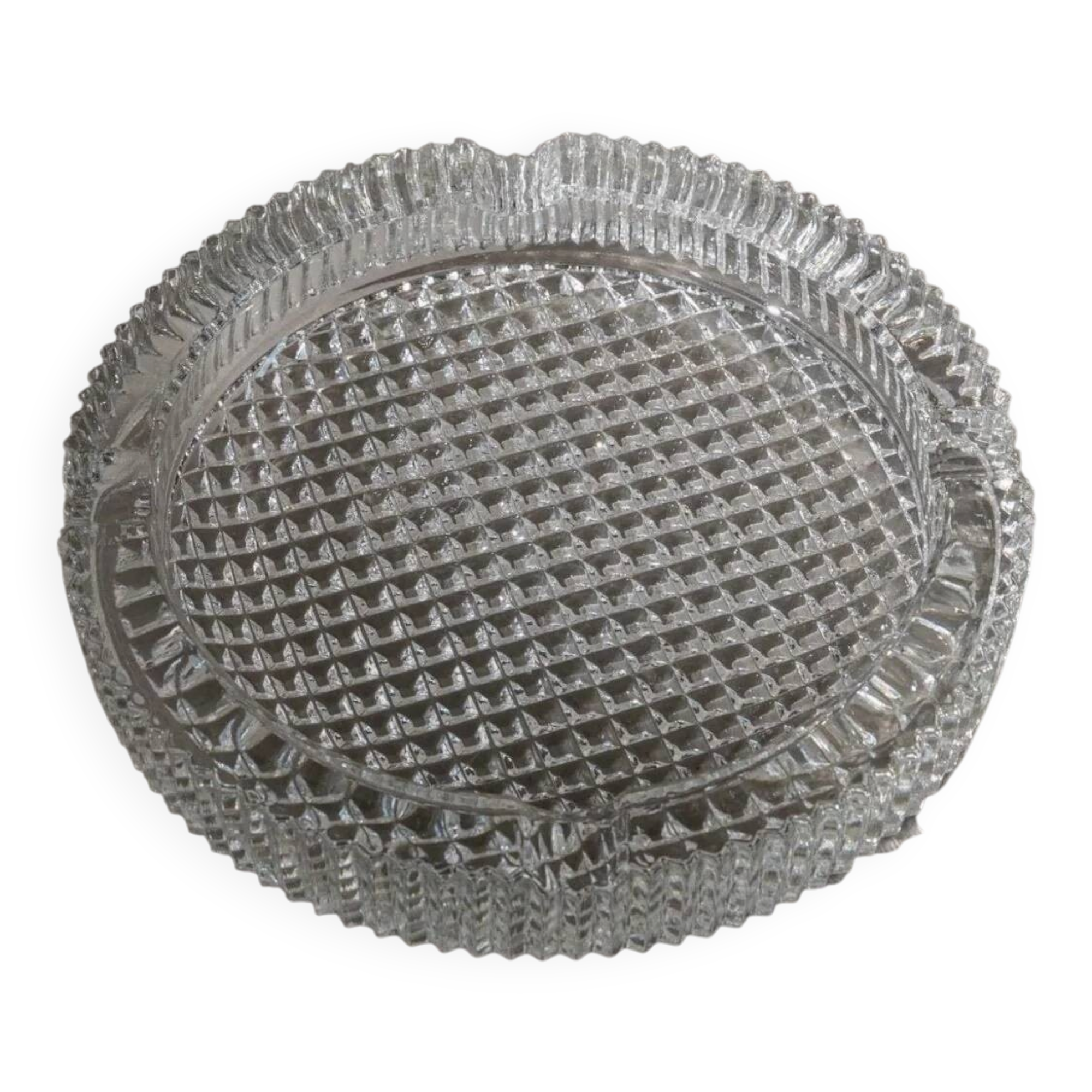 Large vintage Murano glass ashtray - textured glass - timeless design from Italy in the 1960s - elegant gift idea, retro table decoration.