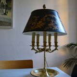 Large hot water bottle lamp with 5 bronze lights, empire style