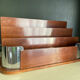 Art deco mail rack mahogany and chrome