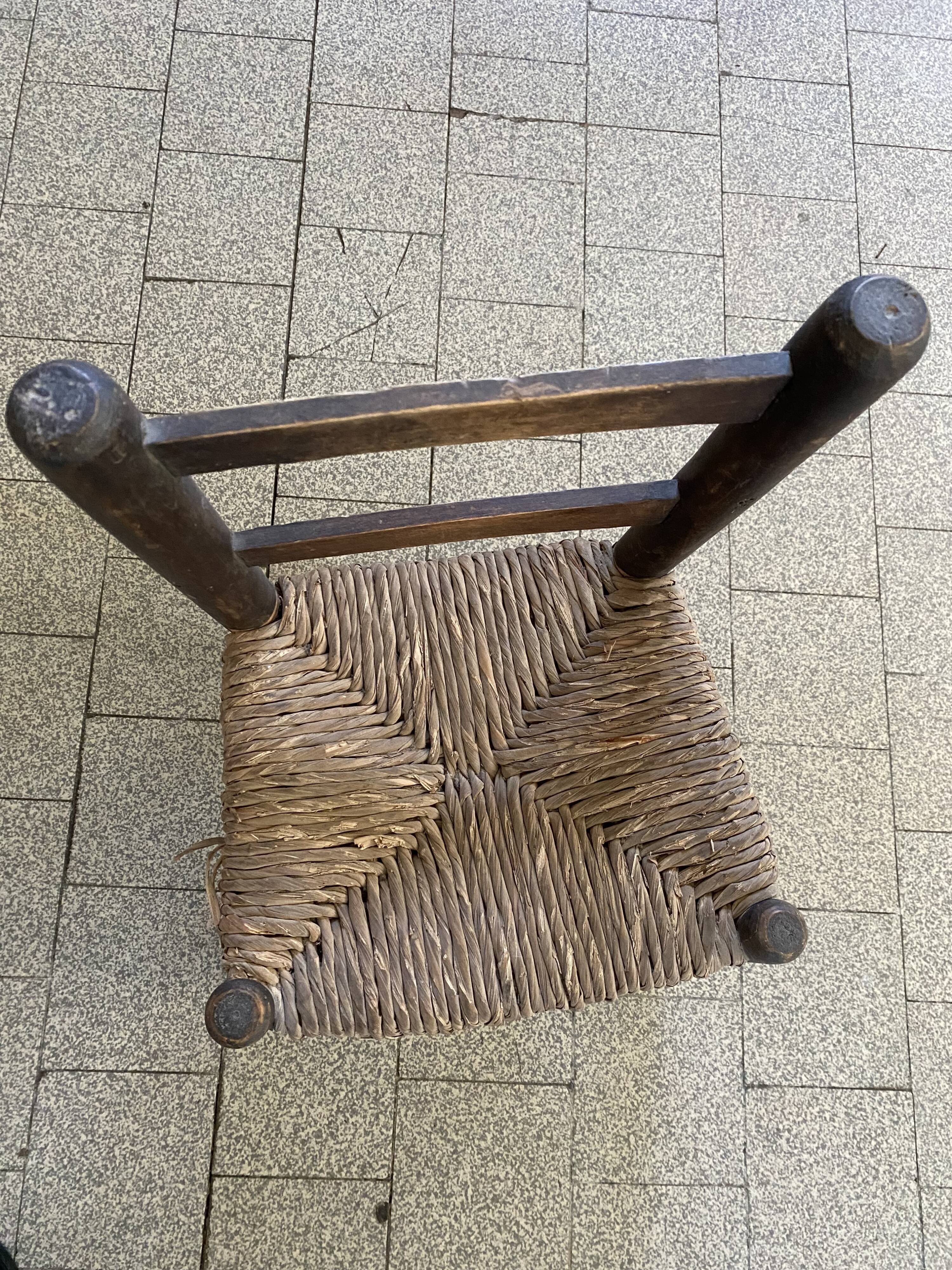 Wooden stool and children's canage