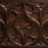 Gothic oak chest with carved façade - high period
