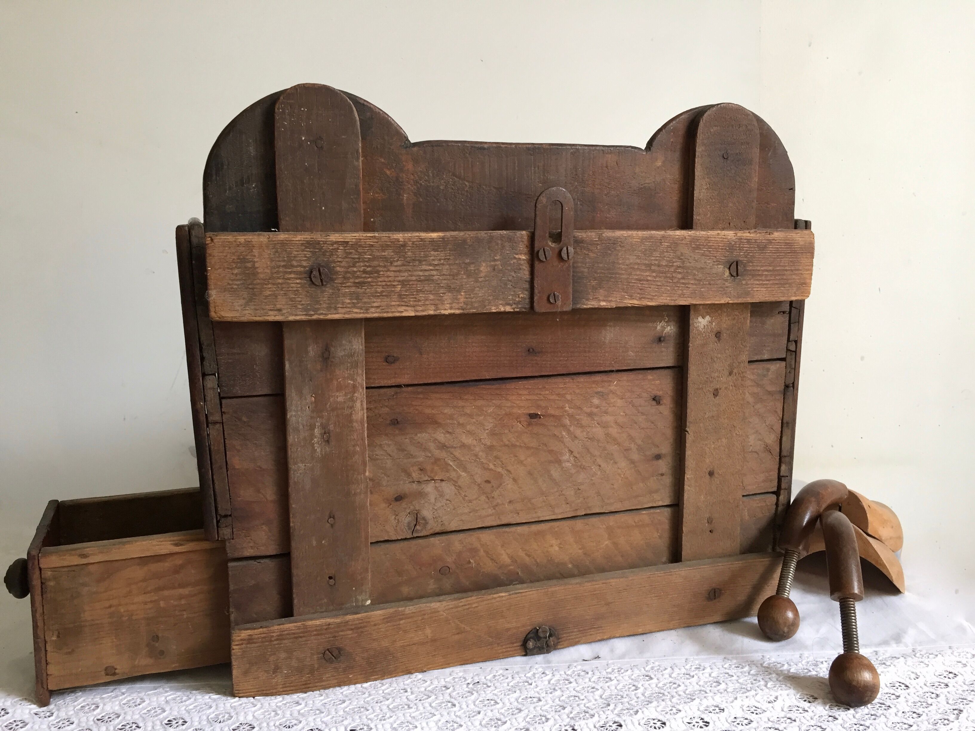 Storage shelf of an old shoemaker