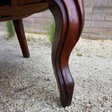 Mahogany Napoleon III Armchair with Carved Grapes  Decoration on Top, 1870s