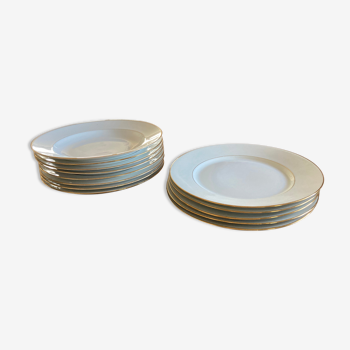 13 assiettes Limoges blanches