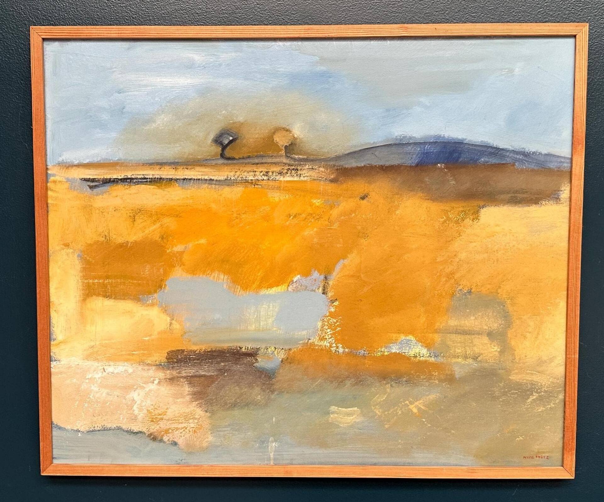 Huile su panneau suédoise – “Landskapskomposition” par Peter Prütz – Vintage