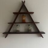 Etagère murale triangulaire en teck
