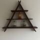 Etagère murale triangulaire en teck