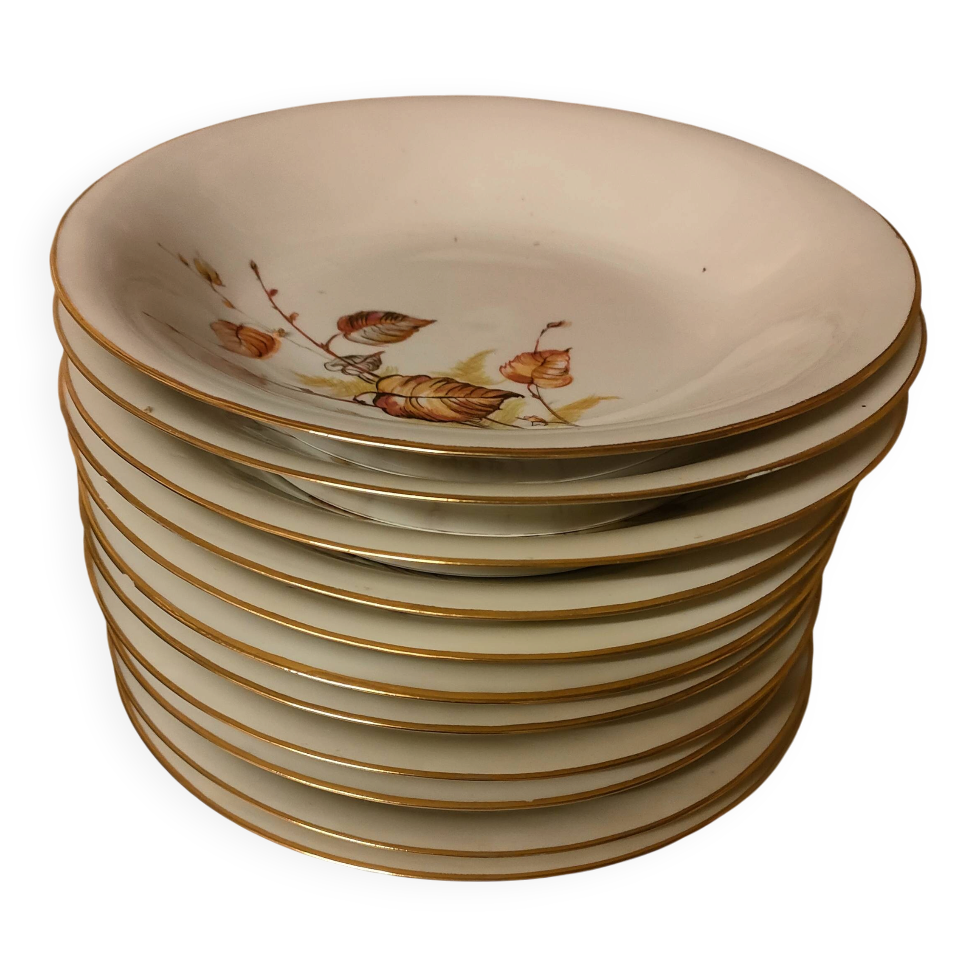 Assiettes creuses porcelaine de Vierzon