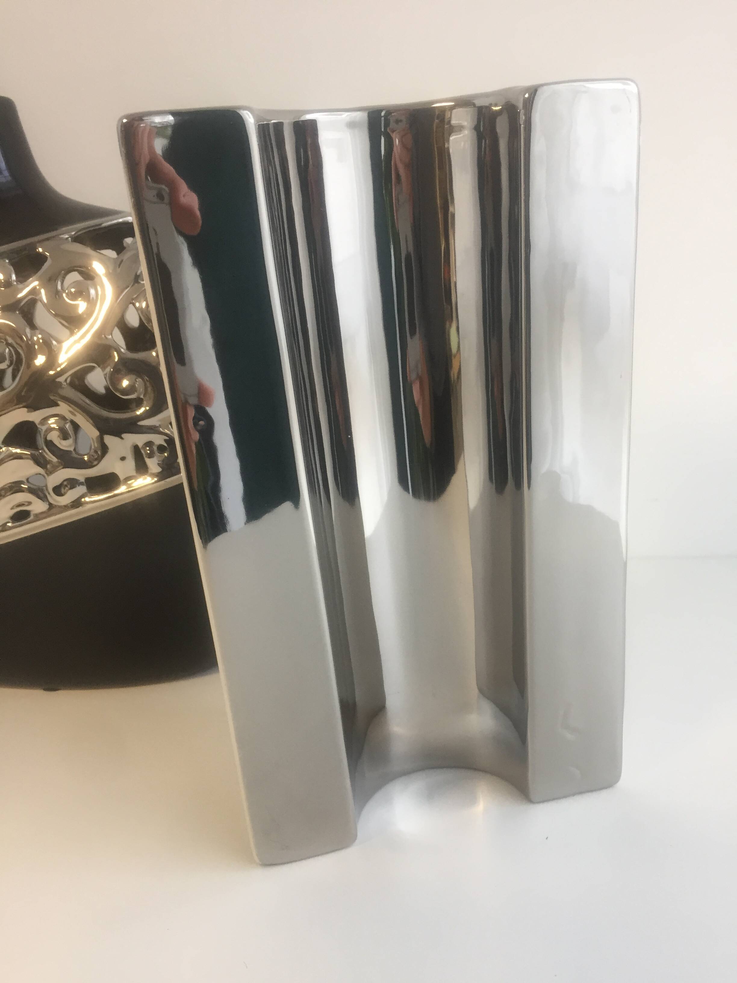 Set of 3 Large Italian Ceramic Vases Modernist Design Contemporary Art