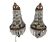 2 wall lamps - gold plated - crystal - 60's