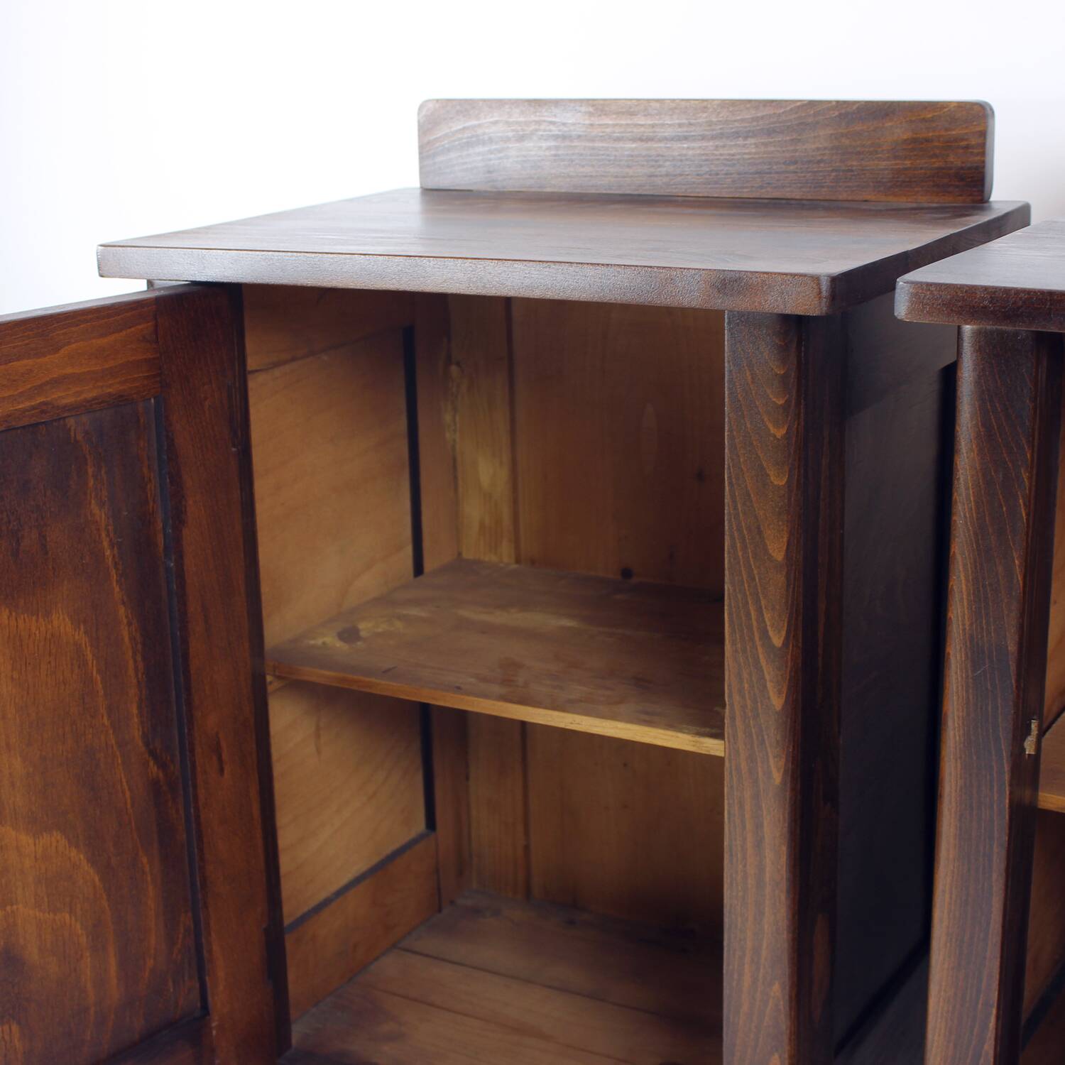 Tall Vintage Bedside Tables In Wood, Czechoslovakia 1930s
