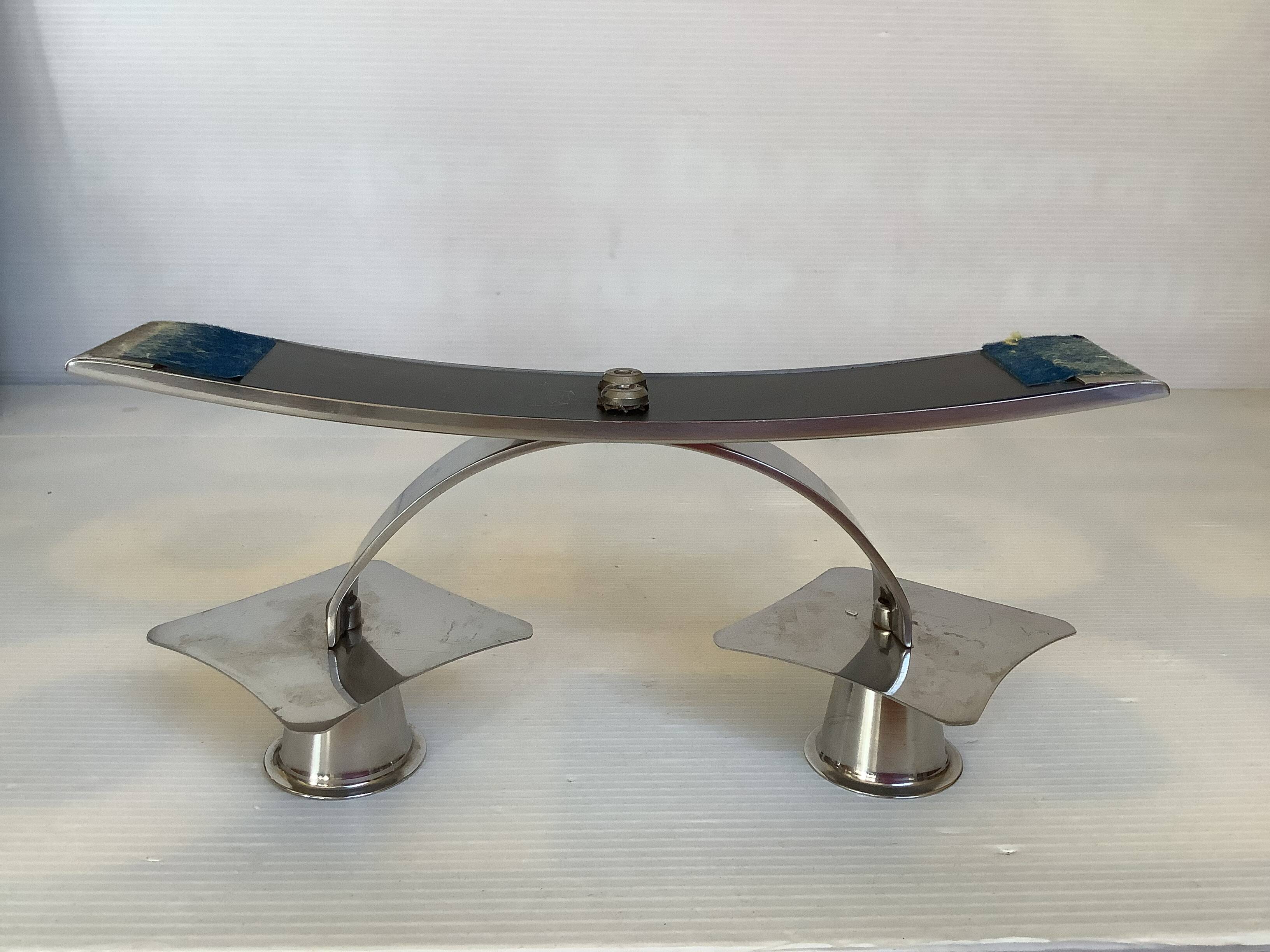 Bougeoir double argenté moderniste