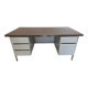 Vintage VINCO desk from the 70s – chrome metal and wooden top – 170 cm