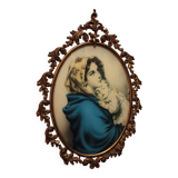 Virgin and Child brass frame