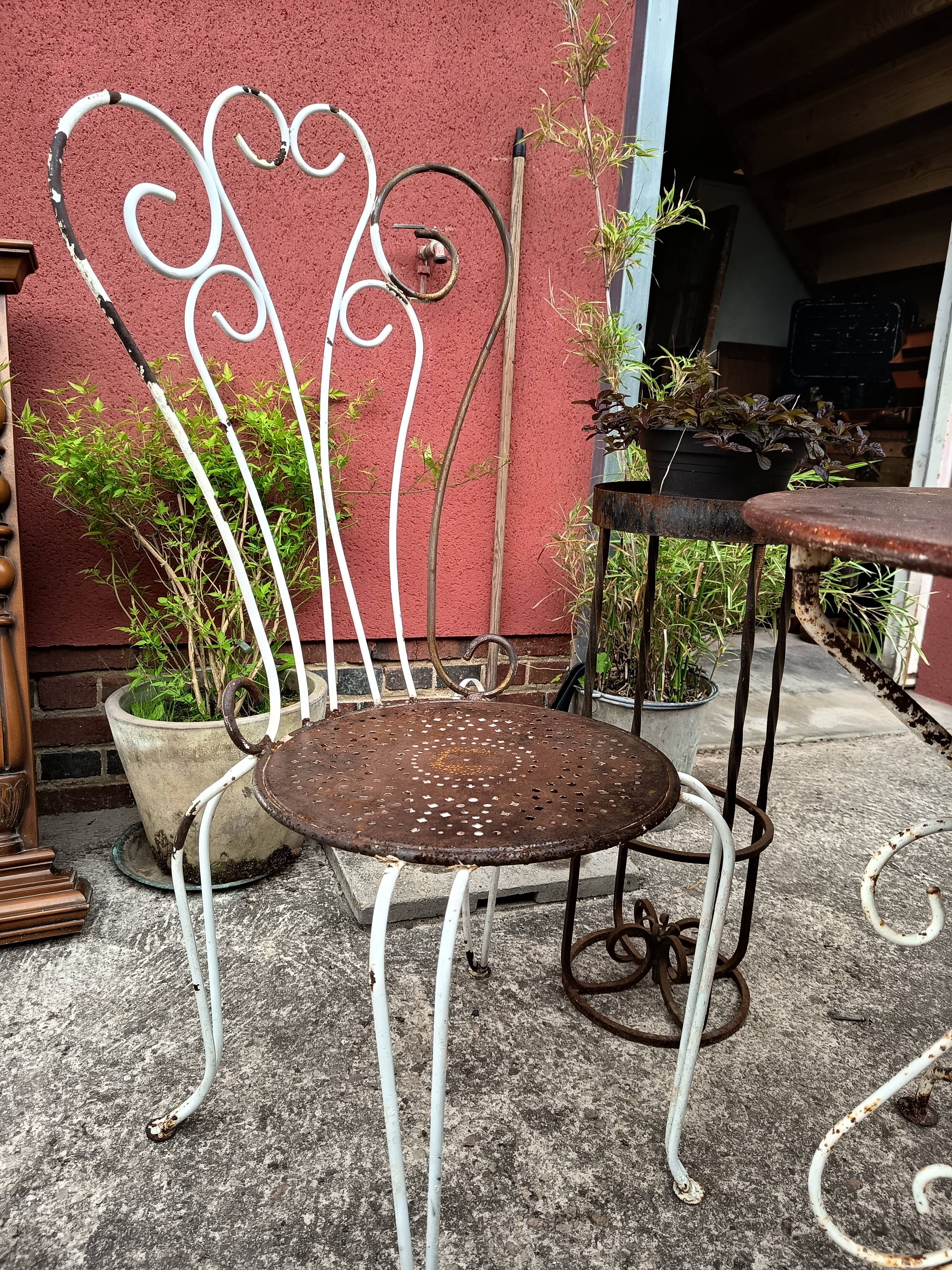 Small old wrought iron garden furniture
