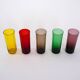 Set of coloured glasses, Italian design, 1960s, made in Italy