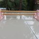 Old towel rack art deco in pink enamelled cast iron