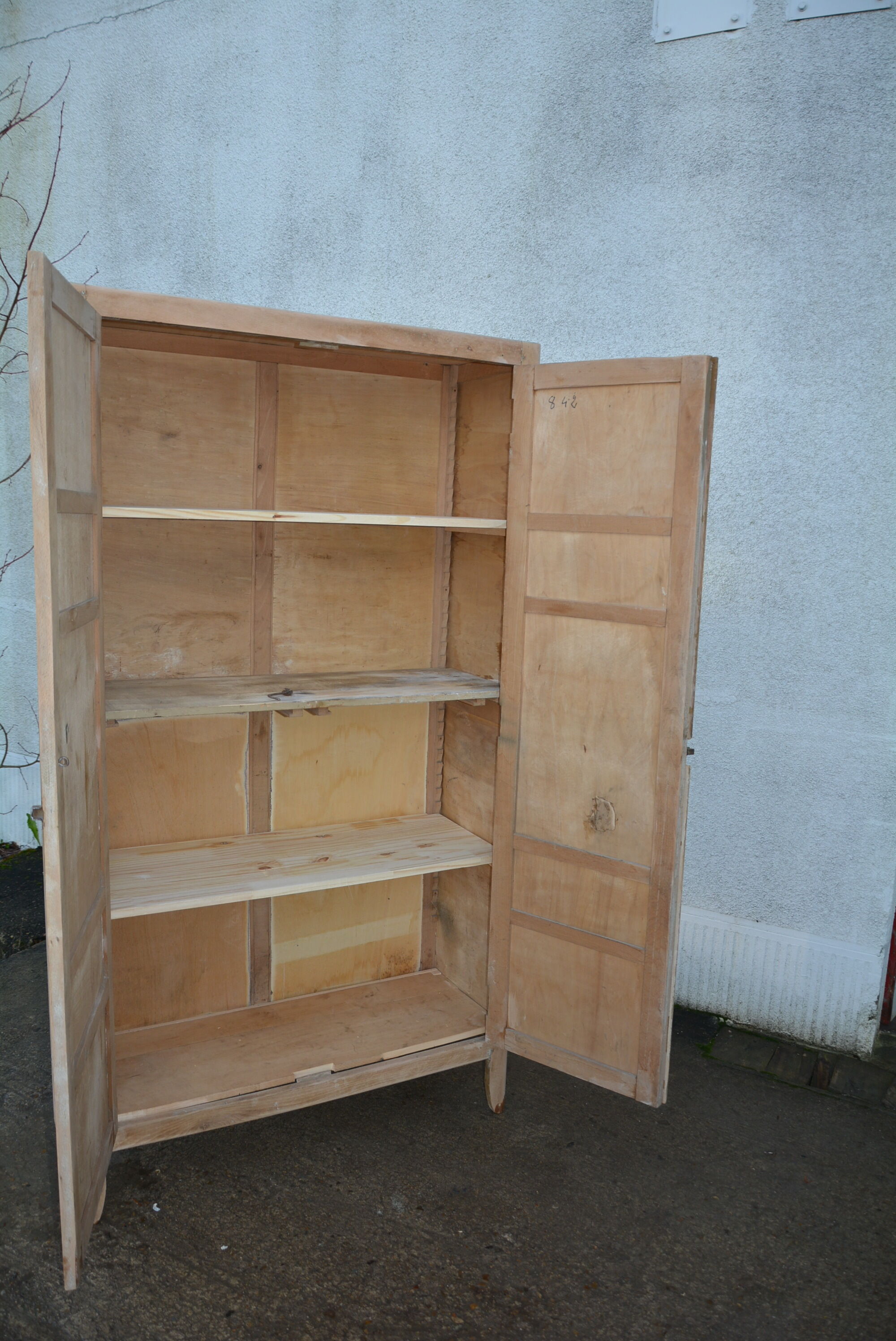 Parisian cabinet in raw wood
