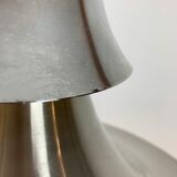 Scandinavian space age pendant lamp by Bent Nordsted for Lyskaer brushed steel 70s