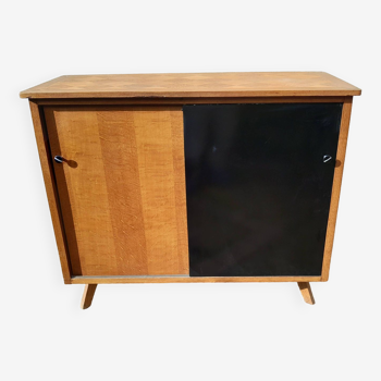 Vintage melamine wood sideboard, year 50, compass feet