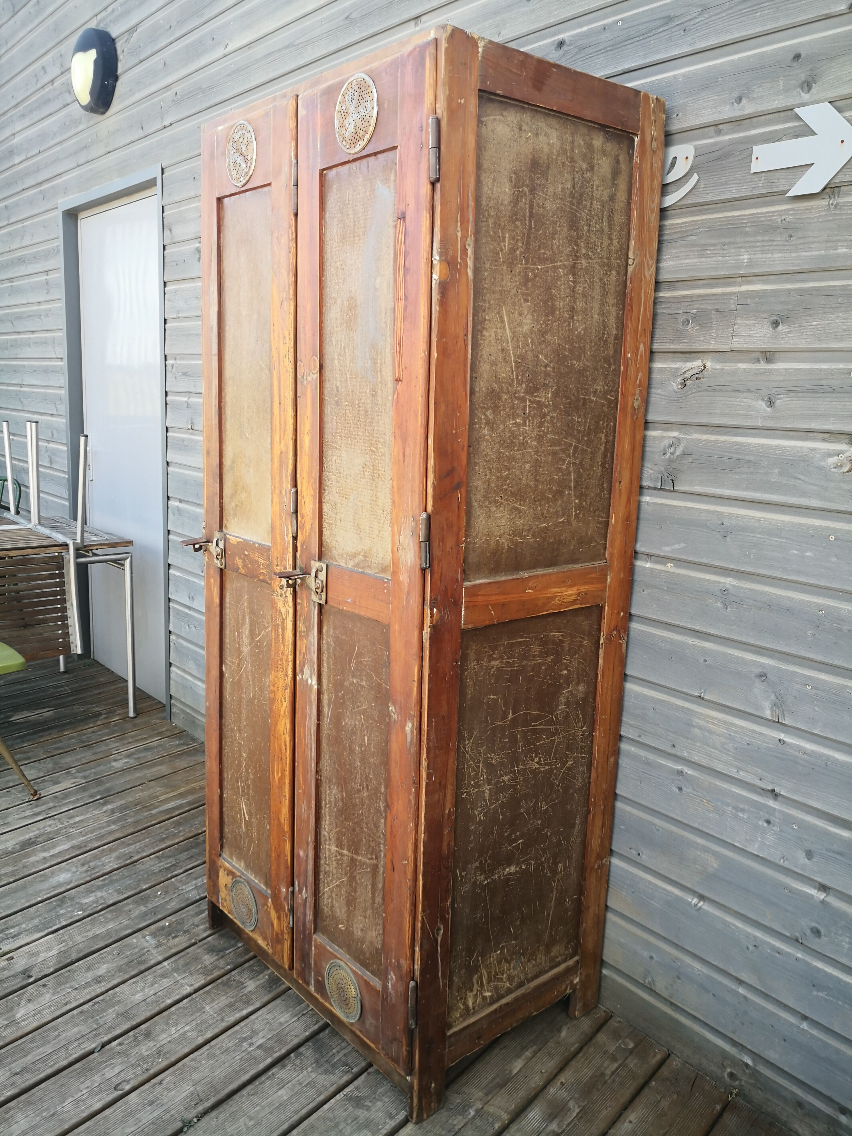 Coat rack cloakroom, Vintage wooden wardrobe