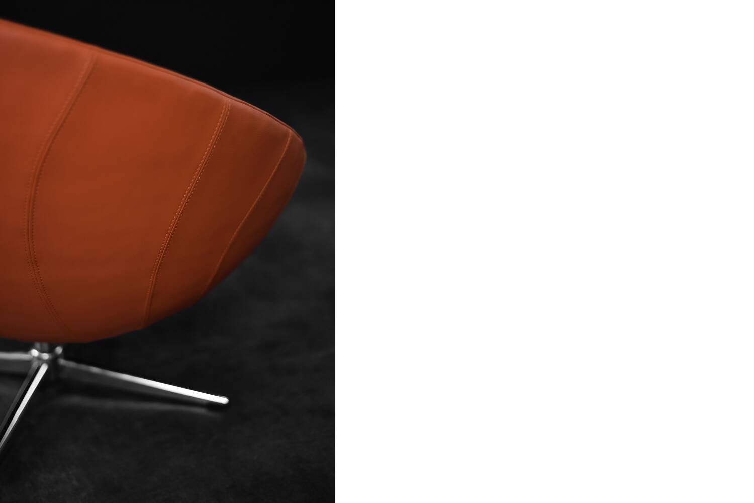 Vintage Mid-Century Scandinavian Modern Space Age Orange Swivel Armchair
