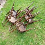 Lot de 5 anciennes chaises estampillées GLARIS