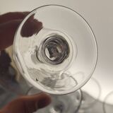 8 blown glass champagne glasses
