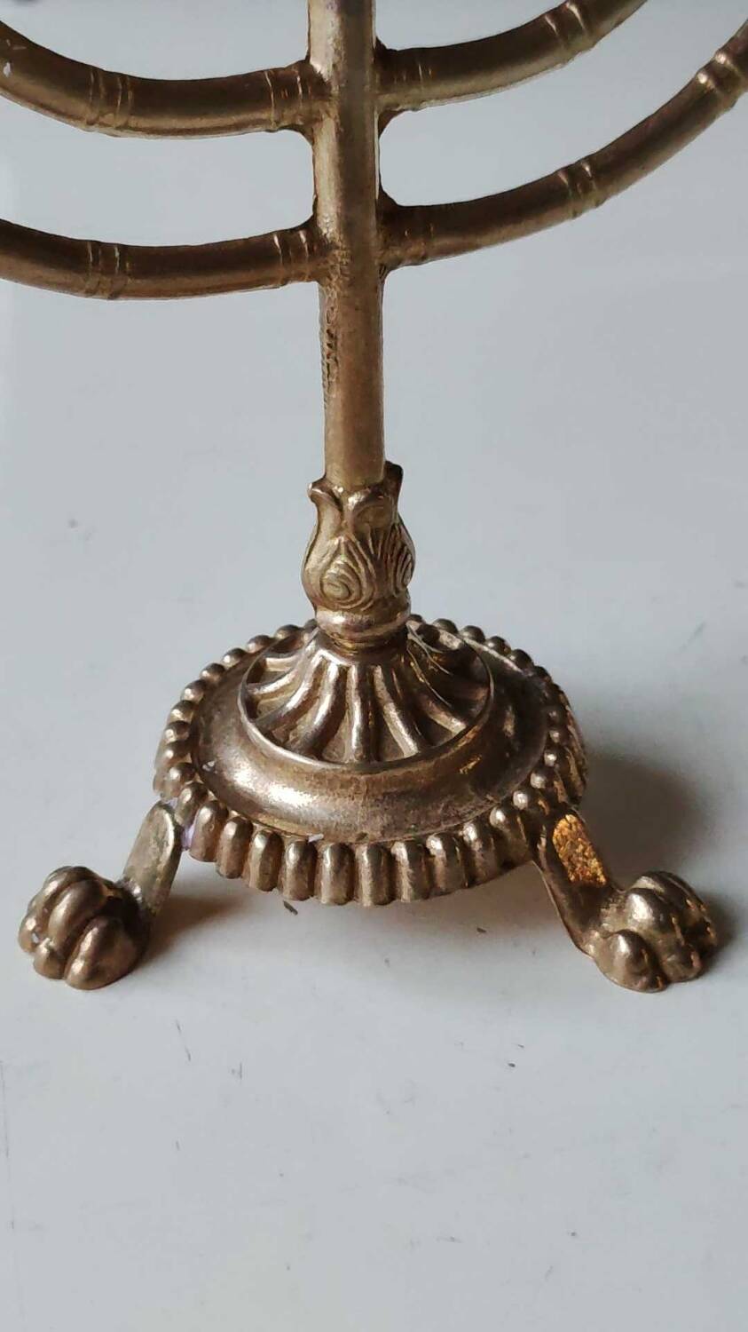 Ménorah En Laiton Doré – Vintage – Chandelier Religieux 7 Branches