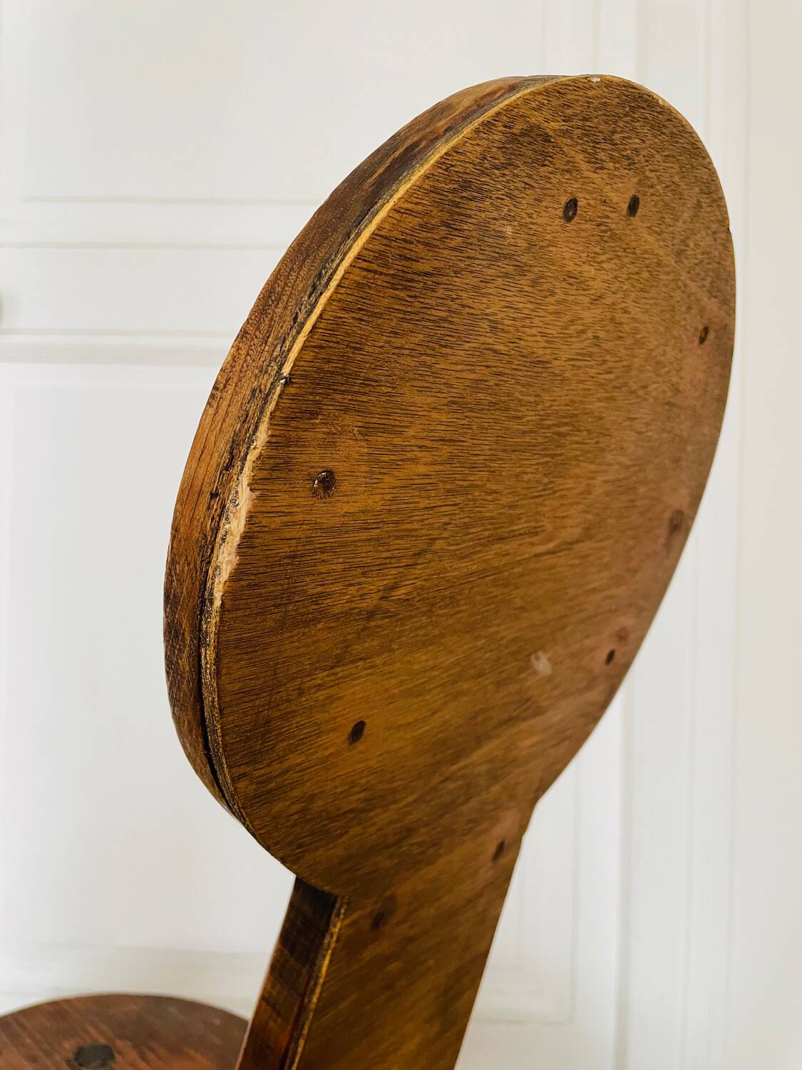 Antique brutalist chair in pine and oak