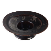Antique terracotta cup with silver decorations, 16th-17th century.
