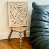 Small vintage wooden milking stool