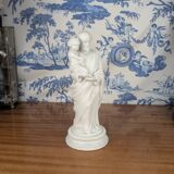 Statue of Saint Joseph and the infant Jesus in biscuit porcelain, early 20th century