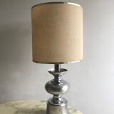 Matte metal and chrome lamp from the 1970s